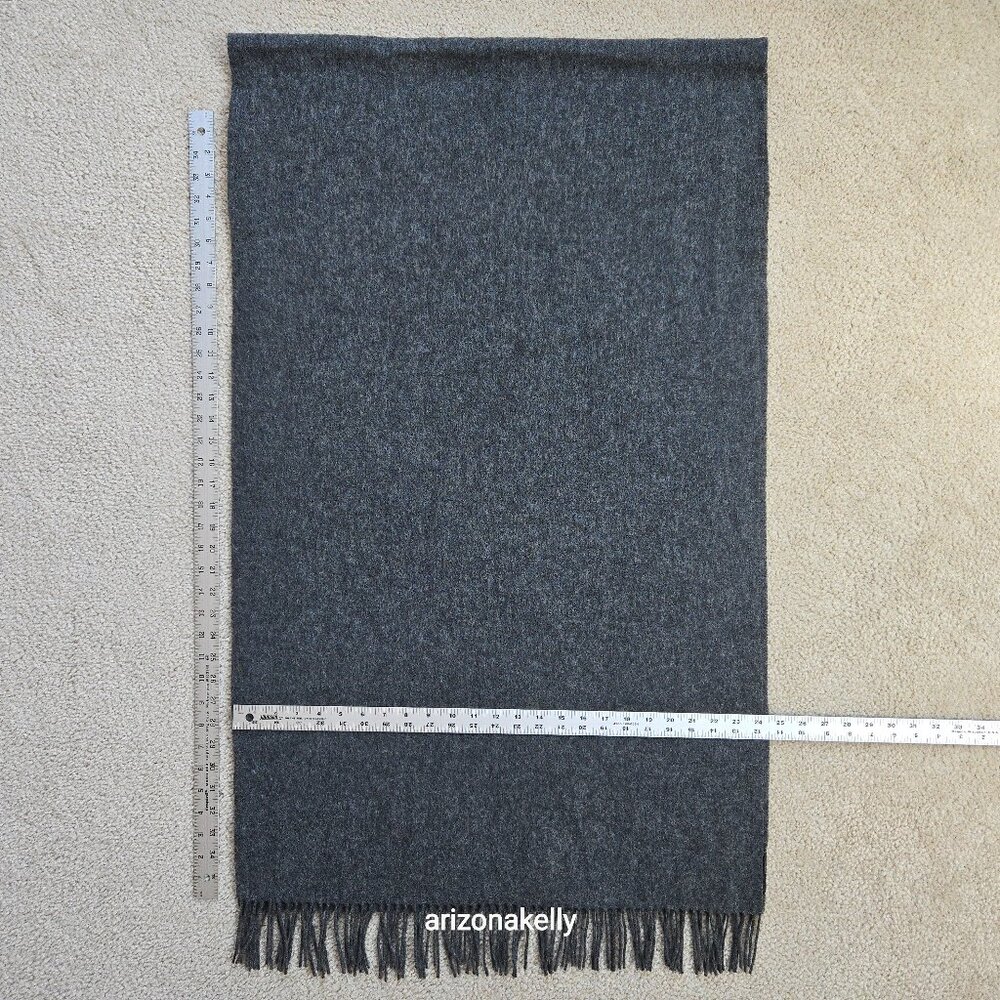 & Other Stories Wool Grey Woven Scarf Fringe